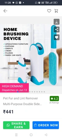 Fur and Lint Remover Multi-Purpose Double Sided Self-Cleaning Brushes*Details:*Product Description: Pet Fur & Lint Remover will be your good pet care expert around you. Fur Remover is a must-have for every pet owner to maintain a hair-free and lint-free home, clothes, and furniture. The lint brush is very easy to use and you needn💥 *FREE Shipping* 💥 *FREE COD* 💥 *FREE Return & 1