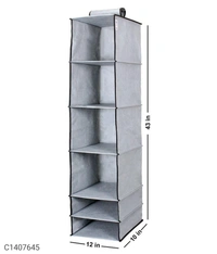 Organizer- 6 Shelves Foldable Hanging Wardrobe Organizers⚡⚡ Quantity: Only 5 units available⚡⚡*Details:*Product Description: Foldable Hanging Wardrobe Organizers is comprised of 6 roomy, easy-access shelves that allow ample room for storing and organizingPackage Contains: It has 1 Piece of 6 Shelves Hanging OrganizerMaterial: Non-WovenProduct Dimension ( L x W x H in cm ): 10 x 12 