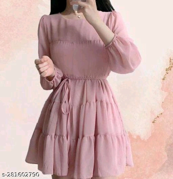 Whatsapp -> https://ltl.sh/CskRiDMuSw (+917594085240)Catalog Name:*Comfy Modern Women Dresses*Fabric: Acrylic / GeorgetteSleeve Length: Product DependentPattern: SolidNet Quantity (N): 1Sizes:S, MDispatch: 1 Day