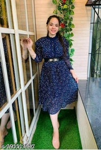 Whatsapp -> https://ltl.sh/CskRjL-INg (+917594085240)Catalog Name:*Urbane Latest Women Dresses*Fabric: GeorgetteSleeve Length: Product DependentPattern: PrintedNet Quantity (N): 1Sizes:S (Bust Size: 34 in) M (Bust Size: 36 in) L (Bust Size: 38 in) XL (Bust Size: 40 in) 