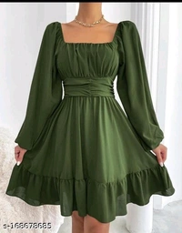 Whatsapp -> https://ltl.sh/CMkT9m32Lg (+917594085240)Catalog Name:*Trendy Feminine Women Dresses*Fabric: Poly CrepeSleeve Length: Long SleevesPattern: SolidNet Quantity (N): 1Sizes:S (Bust Size: 34 in) M (Bust Size: 36 in) L (Bust Size: 38 in) Dispatch: 2 Days*Proof of Safe Delivery! 