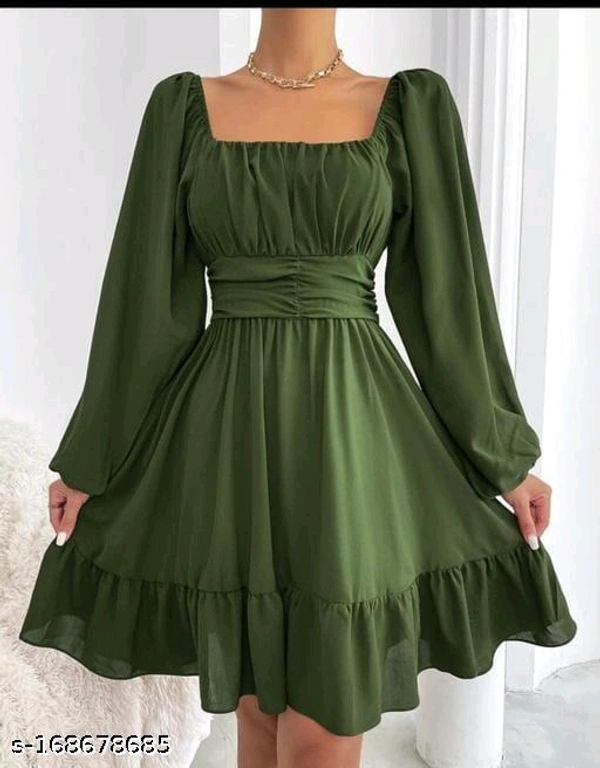 Whatsapp -> https://ltl.sh/CMkT9m32Lg (+917594085240)Catalog Name:*Trendy Feminine Women Dresses*Fabric: Poly CrepeSleeve Length: Long SleevesPattern: SolidNet Quantity (N): 1Sizes:S (Bust Size: 34 in) M (Bust Size: 36 in) L (Bust Size: 38 in) Dispatch: 2 Days*Proof of Safe Delivery! 