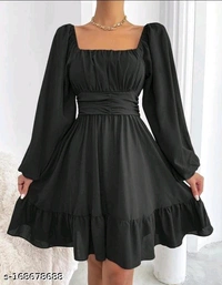 Whatsapp -> https://ltl.sh/CMkT9m32Lg (+917594085240)Catalog Name:*Trendy Feminine Women Dresses*Fabric: Poly CrepeSleeve Length: Long SleevesPattern: SolidNet Quantity (N): 1Sizes:S (Bust Size: 34 in) M (Bust Size: 36 in) L (Bust Size: 38 in) Dispatch: 2 Days*Proof of Safe Delivery! 