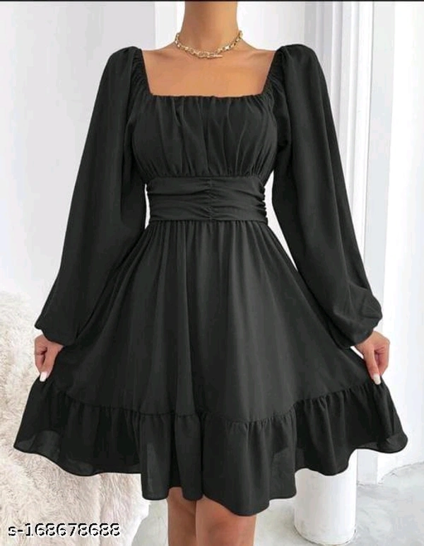 Whatsapp -> https://ltl.sh/CMkT9m32Lg (+917594085240)Catalog Name:*Trendy Feminine Women Dresses*Fabric: Poly CrepeSleeve Length: Long SleevesPattern: SolidNet Quantity (N): 1Sizes:S (Bust Size: 34 in) M (Bust Size: 36 in) L (Bust Size: 38 in) Dispatch: 2 Days*Proof of Safe Delivery! 