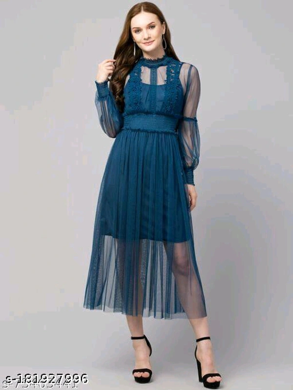 Sensational Women Dresses*Fabric: NetSleeve Length: Long SleevesPattern: SolidNet Quantity (N): 2Sizes:S (Bust Size: 34 in) M (Bust Size: 36 in) L (Bust Size: 38 in) XL (Bust Size: 40 in) Dispatch: 2 Days*