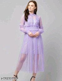 Sensational Women Dresses*Fabric: NetSleeve Length: Long SleevesPattern: SolidNet Quantity (N): 2Sizes:S (Bust Size: 34 in) M (Bust Size: 36 in) L (Bust Size: 38 in) XL (Bust Size: 40 in) Dispatch: 2 Days*
