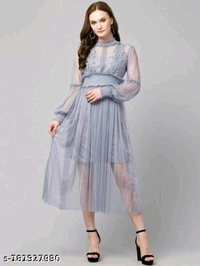 Sensational Women Dresses*Fabric: NetSleeve Length: Long SleevesPattern: SolidNet Quantity (N): 2Sizes:S (Bust Size: 34 in) M (Bust Size: 36 in) L (Bust Size: 38 in) XL (Bust Size: 40 in) Dispatch: 2 Days*