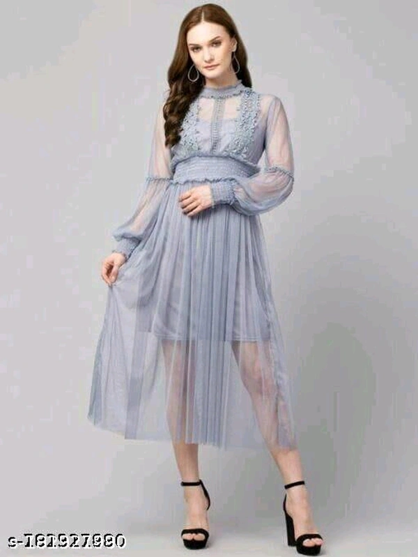 Sensational Women Dresses*Fabric: NetSleeve Length: Long SleevesPattern: SolidNet Quantity (N): 2Sizes:S (Bust Size: 34 in) M (Bust Size: 36 in) L (Bust Size: 38 in) XL (Bust Size: 40 in) Dispatch: 2 Days*