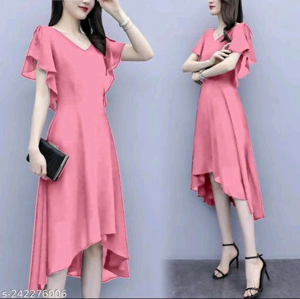 Women Dresses*Fabric: GeorgetteSleeve Length: Short SleevesPattern: SolidNet Quantity (N): 1Sizes:S (Bust Size: 36 in, Length Size: 44 in) M (Bust Size: 38 in, Length Size: 44 in) L (Bust Size: 40 in, Length Size: 44 in) XL (Bust Size: 42 in, Length Size: 44 in) XXL (Bust Size: 44 in, Length Size: 44 in) Dispatch: 2 Days*Proof of Safe Delivery! 
