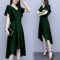 Women Dresses*Fabric: GeorgetteSleeve Length: Short SleevesPattern: SolidNet Quantity (N): 1Sizes:S (Bust Size: 36 in, Length Size: 44 in) M (Bust Size: 38 in, Length Size: 44 in) L (Bust Size: 40 in, Length Size: 44 in) XL (Bust Size: 42 in, Length Size: 44 in) XXL (Bust Size: 44 in, Length Size: 44 in) Dispatch: 2 Days*Proof of Safe Delivery! 