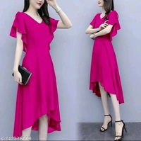Women Dresses*Fabric: GeorgetteSleeve Length: Short SleevesPattern: SolidNet Quantity (N): 1Sizes:S (Bust Size: 36 in, Length Size: 44 in) M (Bust Size: 38 in, Length Size: 44 in) L (Bust Size: 40 in, Length Size: 44 in) XL (Bust Size: 42 in, Length Size: 44 in) XXL (Bust Size: 44 in, Length Size: 44 in) Dispatch: 2 Days*Proof of Safe Delivery! 