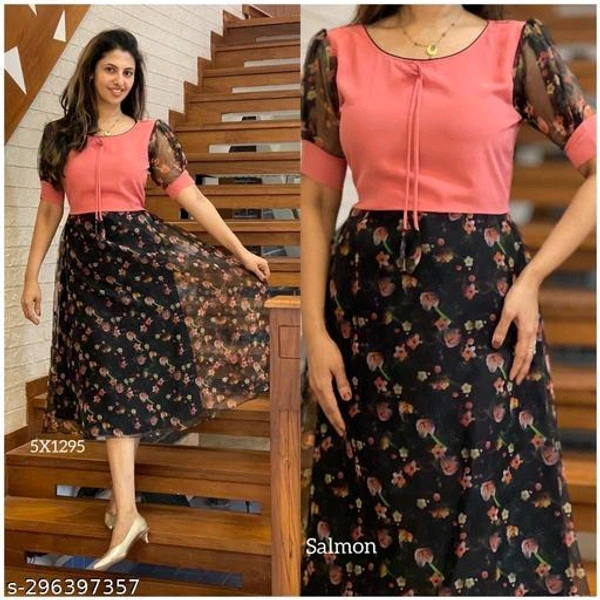 Women Dresses*Fabric: GeorgetteSleeve Length: Short SleevesPattern: PrintedNet Quantity (N): 1Sizes:M (Bust Size: 38 in, Length Size: 46 in) L (Bust Size: 40 in, Length Size: 46 in) XL (Bust Size: 42 in, Length Size: 46 in) XXL (Bust Size: 44 in, Length Size: 46 in) Dispatch: 2 Days*Proof of Safe Delivery! 