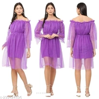 Graceful Women Dresses*Fabric: NetSleeve Length: Product DependentPattern: SolidNet Quantity (N): 1Sizes:S (Bust Size: 34 in, Length Size: 35 in) M (Bust Size: 36 in, Length Size: 35 in) L (Bust Size: 38 in, Length Size: 35 in) Free Size (Bust Size: 35 in, Length Size: 35 in) 