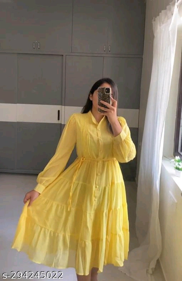 Women Dresses*Fabric: CrepeSleeve Length: Product DependentPattern: SolidNet Quantity (N): 1Sizes:S, M, L, XLDispatch: 2 Days*Proof of Safe Delivery.