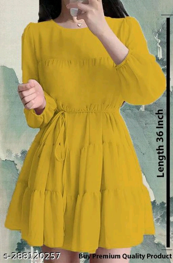 Women Dresses*Fabric: GeorgetteSleeve Length: Product DependentPattern: SolidNet Quantity (N): 1Sizes:XS (Bust Size: 30 in, Length Size: 36 in) S (Bust Size: 32 in, Length Size: 36 in) M (Bust Size: 34 in, Length Size: 36 in) L (Bust Size: 36 in, Length Size: 36 in) Dispatch: 2 Days*Proof of Safe Delivery