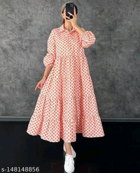 Women Gown*Fabric: RayonSleeve Length: Product DependentPattern: PrintedNet Quantity (N): 1Sizes:S (Bust Size: 36 in, Length Size: 48 in) M (Bust Size: 42 in, Length Size: 48 in) L (Bust Size: 38 in, Length Size: 48 in) XL (Bust Size: 40 in, Length Size: 48 in) XXL (Bust Size: 44 in, Length Size: 48 in) Dispatch: 2 Days*Proof of Safe Delivery! 3