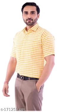 Catalog Name:*Classic Fabulous Men Shirts*Fabric: Khadi CottonSleeve Length: Short SleevesPattern: Variable (Product Dependent)Net Quantity (N): 1Sizes:XL, L, XXL, MDispatch: 2-2 Days*