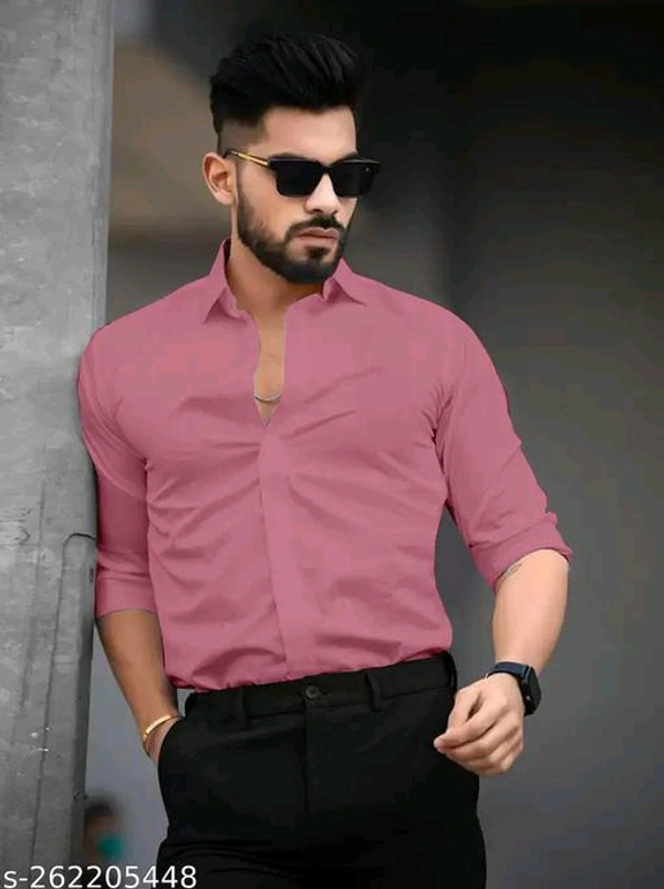 Catalog Name:*Trendy Fashionable Men Shirts*Fabric: Cotton BlendSleeve Length: Long SleevesPattern: SolidNet Quantity (N): 1Sizes:M (Chest Size: 38 in, Length Size: 28 in) L (Chest Size: 40 in, Length Size: 28.5 in) XL (Chest Size: 42 in, Length Size: 29 in) XXL (Chest Size: 44 in, Length Size: 29.5 in) 