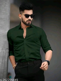 Catalog Name:*Trendy Fashionable Men Shirts*Fabric: Cotton BlendSleeve Length: Long SleevesPattern: SolidNet Quantity (N): 1Sizes:M (Chest Size: 38 in, Length Size: 28 in) L (Chest Size: 40 in, Length Size: 28.5 in) XL (Chest Size: 42 in, Length Size: 29 in) XXL (Chest Size: 44 in, Length Size: 29.5 in) 