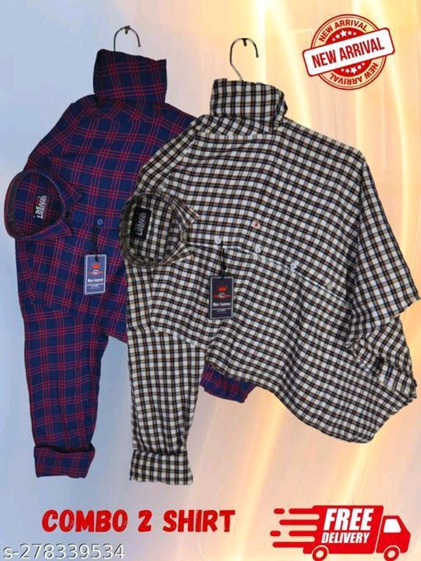 Catalog Name:*Fancy Elegant Men Shirts*Fabric: CottonSleeve Length: Long SleevesPattern: CheckedNet Quantity (N): 2Sizes:M (Chest Size: 40 in, Length Size: 29 in) L (Chest Size: 42 in, Length Size: 30 in) XL (Chest Size: 44 in, Length Size: 31 in) XXL (Chest Size: 46 in, Length Size: 31.5 in) 