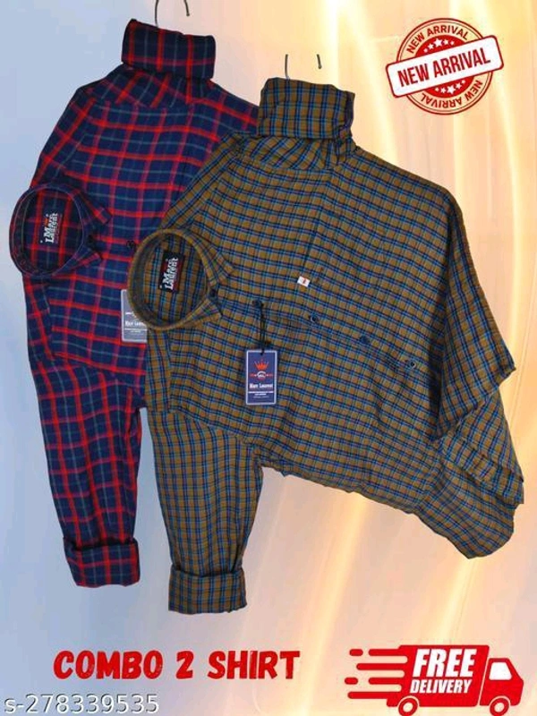 Catalog Name:*Fancy Elegant Men Shirts*Fabric: CottonSleeve Length: Long SleevesPattern: CheckedNet Quantity (N): 2Sizes:M (Chest Size: 40 in, Length Size: 29 in) L (Chest Size: 42 in, Length Size: 30 in) XL (Chest Size: 44 in, Length Size: 31 in) XXL (Chest Size: 46 in, Length Size: 31.5 in) 