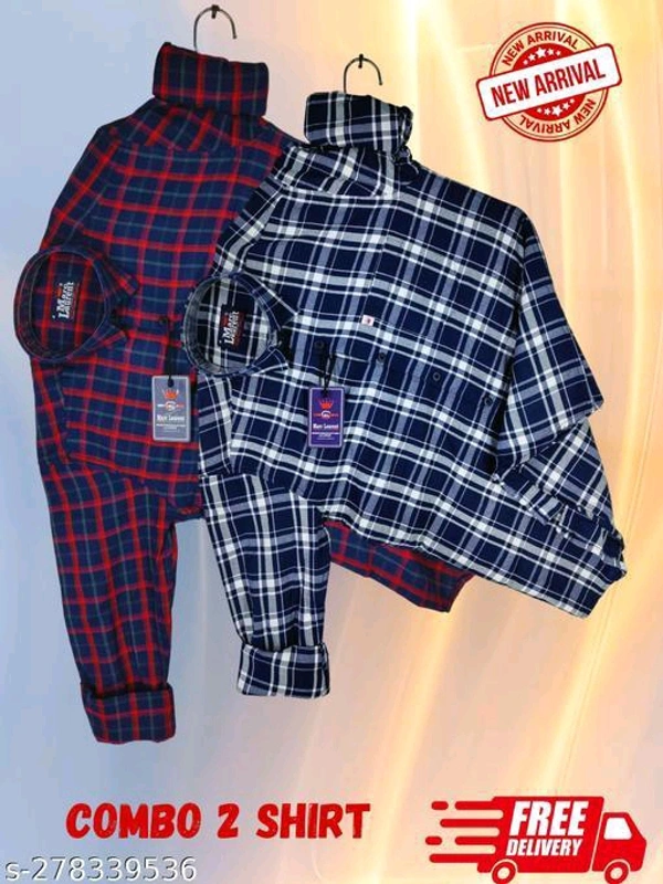 Catalog Name:*Fancy Elegant Men Shirts*Fabric: CottonSleeve Length: Long SleevesPattern: CheckedNet Quantity (N): 2Sizes:M (Chest Size: 40 in, Length Size: 29 in) L (Chest Size: 42 in, Length Size: 30 in) XL (Chest Size: 44 in, Length Size: 31 in) XXL (Chest Size: 46 in, Length Size: 31.5 in) 