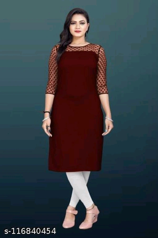 Catalog Name:*Myra Pretty Kurtis*Fabric: CrepeSleeve Length: Three-Quarter SleevesPattern: EmbellishedCombo of: Single