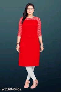 Catalog Name:*Myra Pretty Kurtis*Fabric: CrepeSleeve Length: Three-Quarter SleevesPattern: EmbellishedCombo of: Single