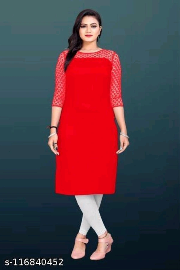 Catalog Name:*Myra Pretty Kurtis*Fabric: CrepeSleeve Length: Three-Quarter SleevesPattern: EmbellishedCombo of: Single