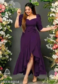 Catalog Name:*Fancy Fashionista Women Dresses*Fabric: CrepeSleeve Length: Short SleevesPattern: SolidNet Quantity (N): 1Sizes:S (Bust Size: 36 in, Length Size: 48 in) M (Bust Size: 38 in, Length Size: 48 in) L (Bust Size: 40 in, Length Size: 48 in) Dispatch: 2 Days*Proof of Safe Delivery