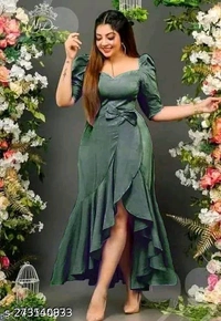 Catalog Name:*Fancy Fashionista Women Dresses*Fabric: CrepeSleeve Length: Short SleevesPattern: SolidNet Quantity (N): 1Sizes:S (Bust Size: 36 in, Length Size: 48 in) M (Bust Size: 38 in, Length Size: 48 in) L (Bust Size: 40 in, Length Size: 48 in) Dispatch: 2 Days*Proof of Safe Delivery