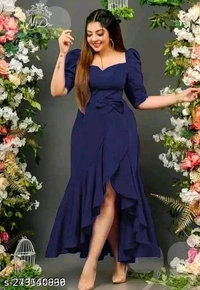 Catalog Name:*Fancy Fashionista Women Dresses*Fabric: CrepeSleeve Length: Short SleevesPattern: SolidNet Quantity (N): 1Sizes:S (Bust Size: 36 in, Length Size: 48 in) M (Bust Size: 38 in, Length Size: 48 in) L (Bust Size: 40 in, Length Size: 48 in) Dispatch: 2 Days*Proof of Safe Delivery