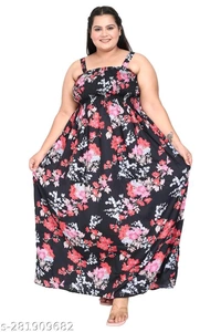 Catalog Name:*Urbane Partywear Women Dresses*Fabric: Poly CrepeSleeve Length: SleevelessPattern: PrintedNet Quantity (N): 1Sizes:XL (Bust Size: 42 in, Length Size: 52 in) XXL (Bust Size: 44 in, Length Size: 52 in) XXXL (Bust Size: 46 in, Length Size: 52 in) 4XL (Bust Size: 48 in, Length Size: 52 in) Dispatch: 2 Days*Proof of Safe Delivery! Click to know on Safety Standards of Deliv