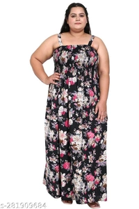 Catalog Name:*Urbane Partywear Women Dresses*Fabric: Poly CrepeSleeve Length: SleevelessPattern: PrintedNet Quantity (N): 1Sizes:XL (Bust Size: 42 in, Length Size: 52 in) XXL (Bust Size: 44 in, Length Size: 52 in) XXXL (Bust Size: 46 in, Length Size: 52 in) 4XL (Bust Size: 48 in, Length Size: 52 in) Dispatch: 2 Days*Proof of Safe Delivery! Click to know on Safety Standards of Deliv