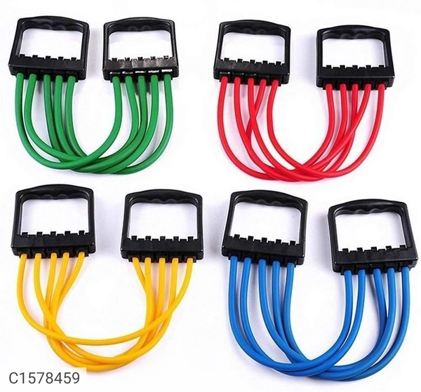 *Product Name:* Gym Utility -Adjustable Multi-Function 5 Rubber Tubes Chest Expander for Men & Women*Details:*Product Description: Adjustable Multi-Function 5 Rubber Tubes Chest Expander for Men & Women Dimensions(L x W x H in Cm): 65 x 11 x 3Features:-Adjustable Chest Expander Portable Puller Exercise Fitness Resistance Band Tube Yoga 5 Latex Resistance Bands.High Quality Material