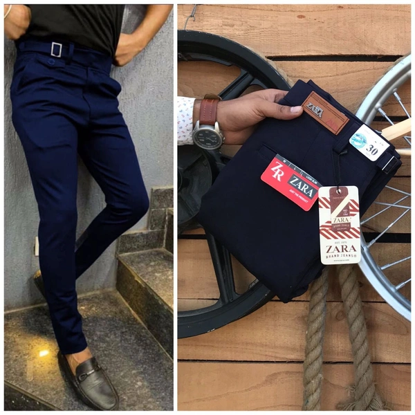 Name : BRANDED LYCRA TROUSER SIZES :  M-28, M-28/30, L-32, XL-34, XXL-36  Product Details :*New Stock Arrived**Brand - Zara Man**New designer  lycra buckle pants  for men**Be aware of Duplicate products**Size**M-28/30* *L -32* *Xl -34**XXL-36**Note- 100% customer satisfaction guarantee**fully replacement available if customer not satisfied with product**100% quality guarantee* *Fab