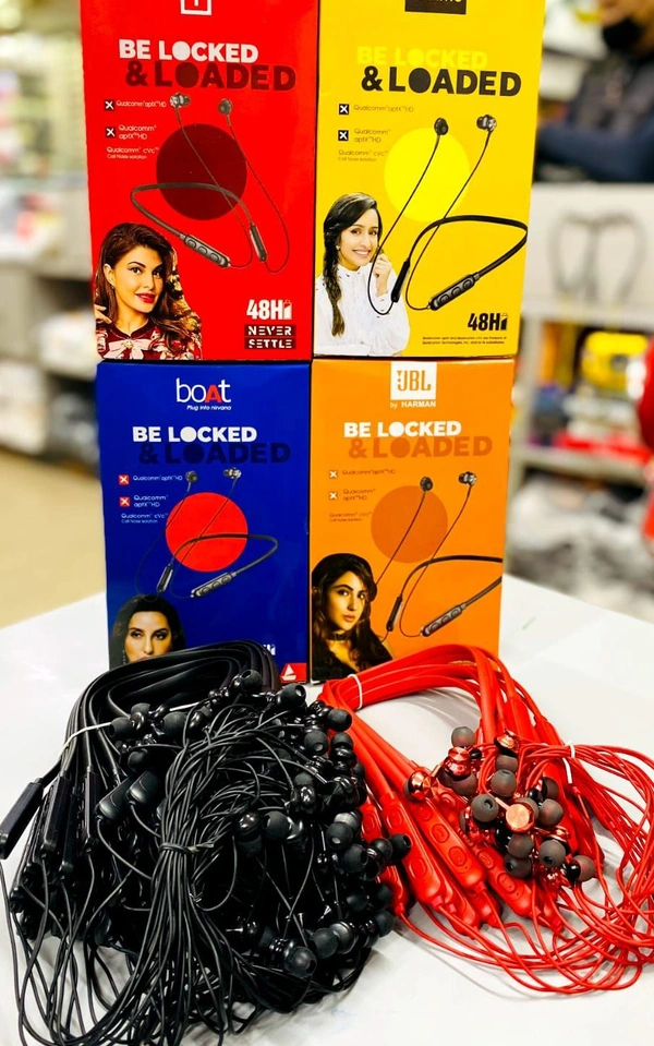 COMBO OF 4 PCS BLUETOOTH NECKBAND  *Combo Offer Of Bluethooth*ONE PLUS BOAT REALME JBL free shipcombo of 4 pcs🤩🤩BLUETOOTH NECKBANDS : REAL ME, ONE PLUS, BOAT, JBL