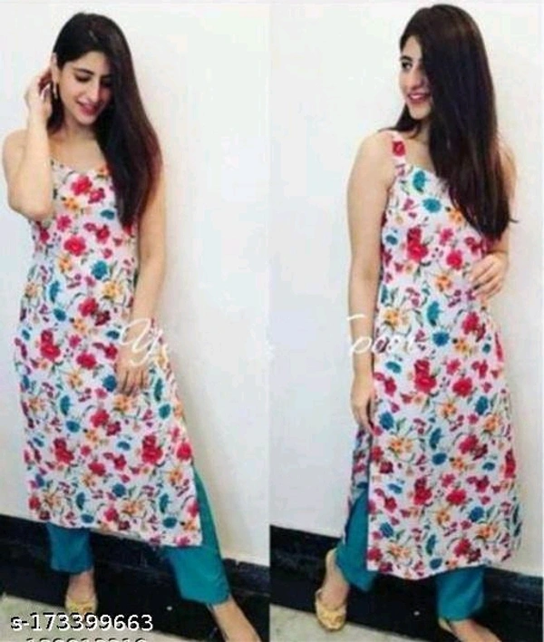 Trendy Women Kurta Sets*Kurta Fabric: Cotton BlendBottomwear Fabric: RayonFabric: No DupattaSleeve Length: SleevelessSet Type: Kurta With BottomwearBottom Type: PantsPattern: PrintedNet Quantity (N): SingleSizes: XS, S, M, LDispatch: 1 Day*Proof of Safe Delivery! Click to know on Safety Standards of Deliver