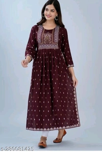 Women's KurtiName: Naira Women's KurtiFabric: RayonSleeve Length: Three-Quarter SleevesPattern: PrintedCombo of: SingleSizes:S, M, L, XL, XXL, XXXLCountry of Origin: India