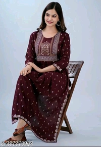 Winee nayra wowFabric: RayonSleeve Length: Three-Quarter SleevesPattern: PrintedCombo of: SingleSizes:S, M, L, XL, XXL, XXXLCountry of Origin: India
