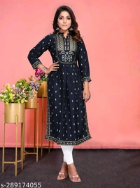 Winee nayra wowFabric: RayonSleeve Length: Three-Quarter SleevesPattern: PrintedCombo of: SingleSizes:S, M, L, XL, XXL, XXXLCountry of Origin: India