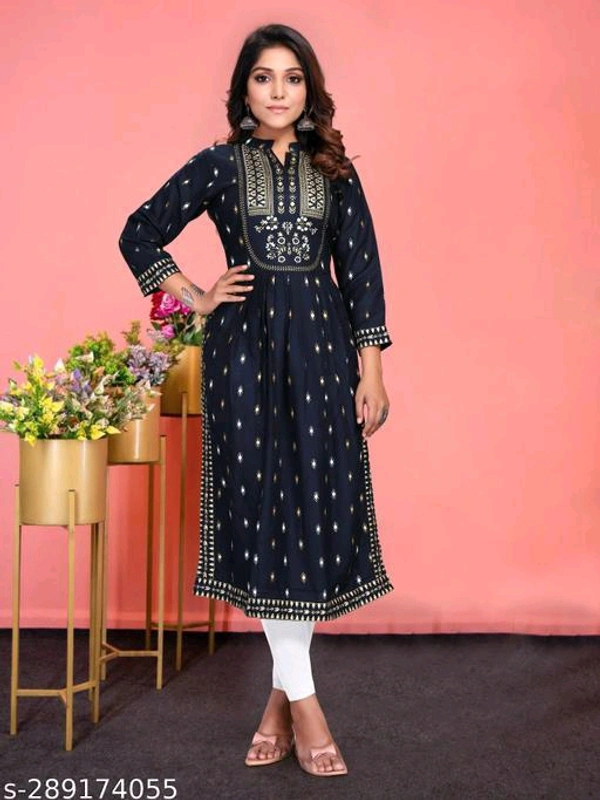 Winee nayra wowFabric: RayonSleeve Length: Three-Quarter SleevesPattern: PrintedCombo of: SingleSizes:S, M, L, XL, XXL, XXXLCountry of Origin: India