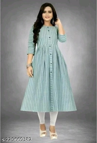 Cotton double lining Anarkali Cut Kurti, Formal Wear Kurti Office wear Cotton KurtiName: Cotton double lining Anarkali Cut Kurti, Formal Wear Kurti Office wear Cotton KurtiFabric: CottonSleeve Length: Three-Quarter SleevesPattern: StripedCombo of: SingleSizes:M (Bust Size: 38 in, Size Length: 44 in) L (Bust Size: 40 in, Size Length: 44 in) XL (Bust Size: 42 in, Size Length: 44 in) 