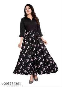 Trendy ANARKALIFabric: CrepeSleeve Length: Three-Quarter SleevesPattern: PrintedCombo of: SingleSizes:XS, S, M, L, XL, XXL, XXXLCountry of Origin: India
