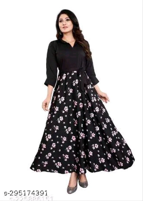 Trendy ANARKALIFabric: CrepeSleeve Length: Three-Quarter SleevesPattern: PrintedCombo of: SingleSizes:XS, S, M, L, XL, XXL, XXXLCountry of Origin: India