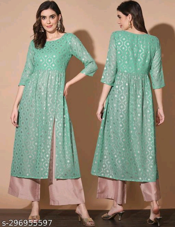Trendy Blue, Foil Print Crepe KurtiName: The Fab factory, Blue, Foil Print Crepe KurtiFabric: CrepeSleeve Length: Three-Quarter SleevesPattern: PrintedCombo of: SingleSizes:S, M, L, XL, XXLCountry of Origin: India