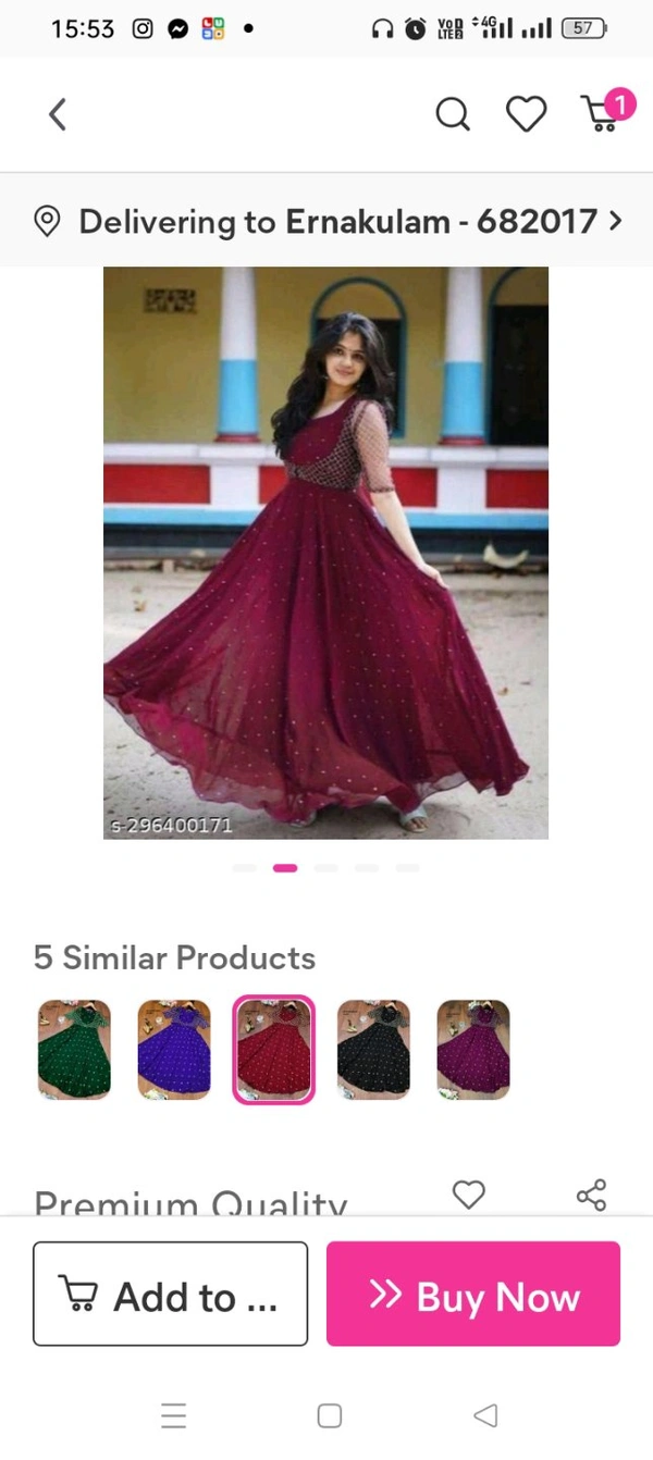 Premium Quality Georgette Fabric Gown With Beautiful Jacket In Super Embroidery WorkName: Premium Quality Georgette Fabric Gown With Beautiful Jacket In Super Embroidery WorkFabric: GeorgetteSleeve Length: Three-Quarter SleevesPattern: PrintedCombo of: SingleSizes:S (Bust Size: 36 in) M (Bust Size: 38 in) L (Bust Size: 40 in) XL (Bust Size: 42 in) XXL (Bust Size: 44 in) Heavy Embro