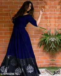 Trendy Fabric: Cotton BlendSleeve Length: Three-Quarter SleevesPattern: PrintedCombo of: SingleSizes:M (Bust Size: 38 in, Size Length: 56 in) L (Bust Size: 40 in, Size Length: 56 in) XL (Bust Size: 42 in, Size Length: 56 in) XXL (Bust Size: 44 in, Size Length: 56 in) XXXL (Bust Size: 46 in, Size Length: 56 in) 4XL (Bust Size: 48 in, Size Length: 56 Country Of India 