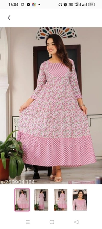  PRINTED EMROIDERY GOWN FOR WOMAN FASHION Name: RAYON WOMAN PRINTED EMROIDERY GOWN FOR WOMAN FASHION Fabric: RayonSleeve Length: Three-Quarter SleevesPattern: PrintedCombo of: SingleSizes:M (Bust Size: 38 in, Size Length: 52 in) L (Bust Size: 40 in, Size Length: 52 in) XL (Bust Size: 42 in, Size Length: 52 in) XXL (Bust Size: 44 in, Size Length: 52 in) Country of Origin: I