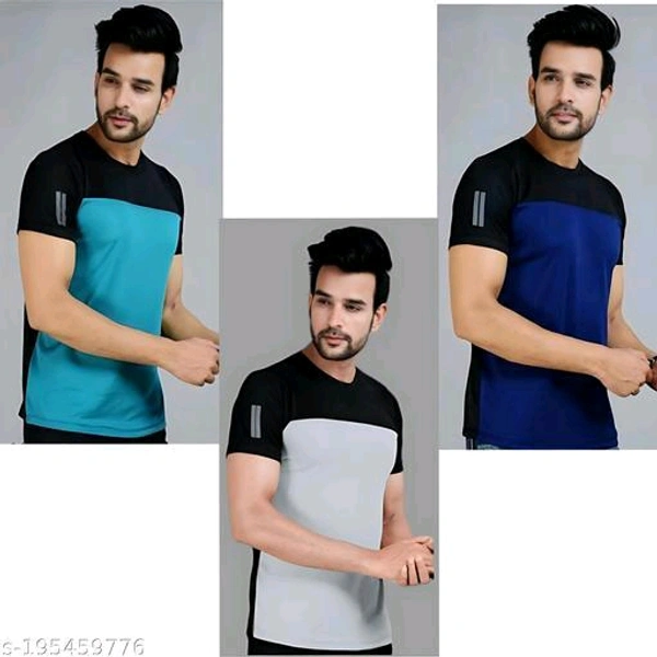 High Demand Fashionista Men Tshirts*Fabric: PolyesterSleeve Length: Short SleevesPattern: ColorblockedNet Quantity (N): Product DependentSizes:S (Chest Size: 36 in, Length Size: 25 in) M (Chest Size: 38 in, Length Size: 26 in) L (Chest Size: 40 in, Length Size: 27 in) XL (Chest Size: 42 in, Length Size: 28 in) Dispatch: 2